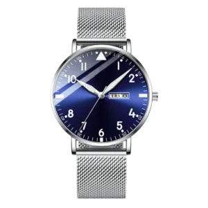 business fashion men's watch luminous leather steel band waterproof quartz watch vs56785